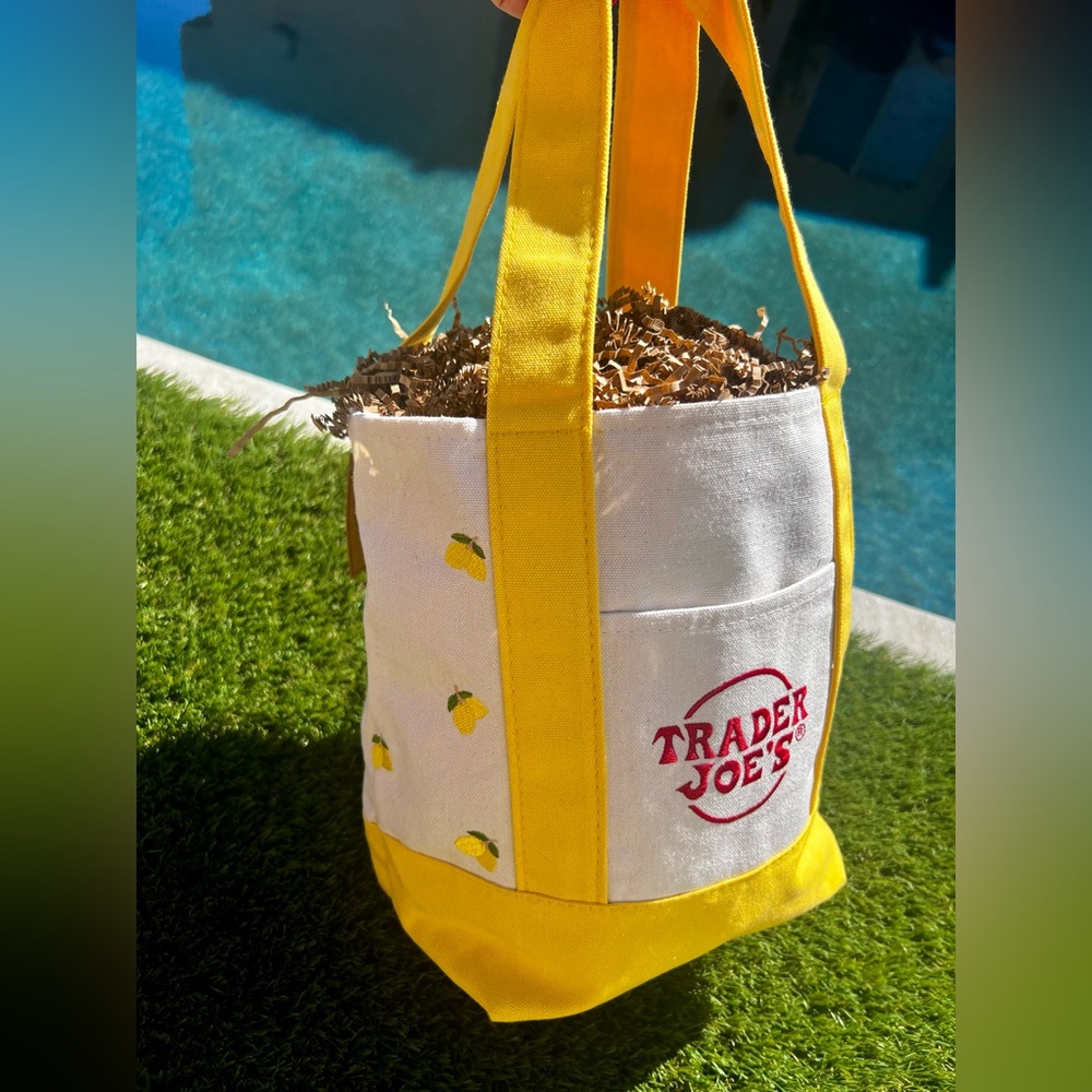 Trader Joe custom embroidered Mini Canvas Tote